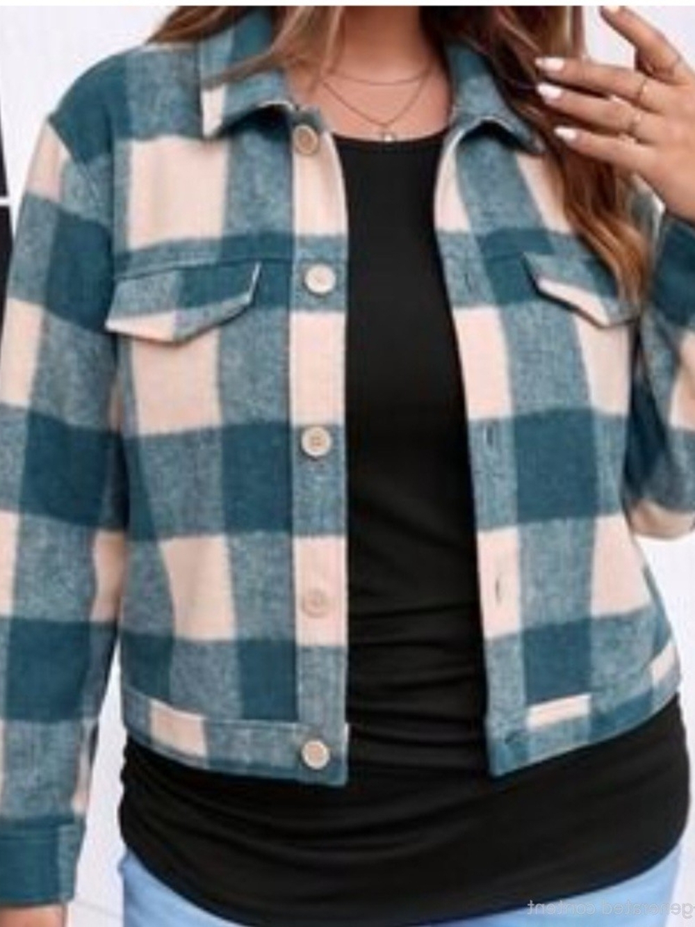 Joie Green Plaid Button Up Jacket - Size L